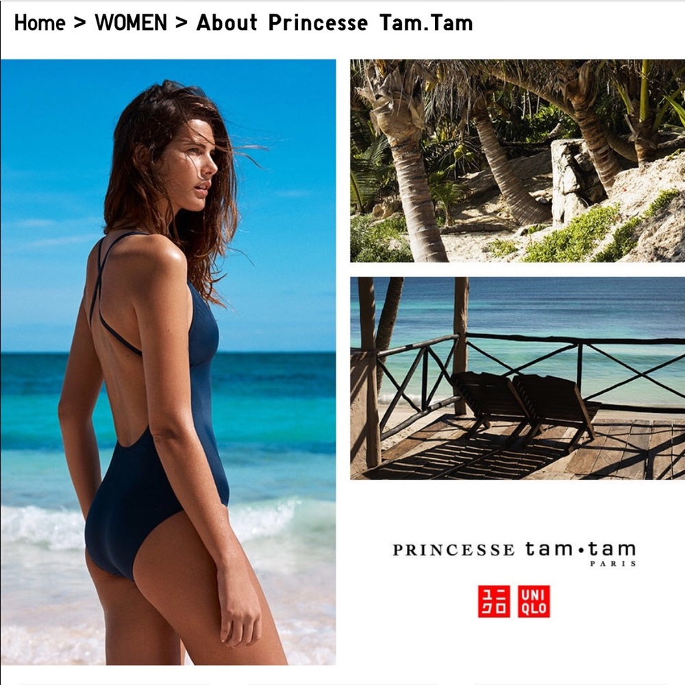Uniqlo One Piece Crossback Black Swimsuit NWT